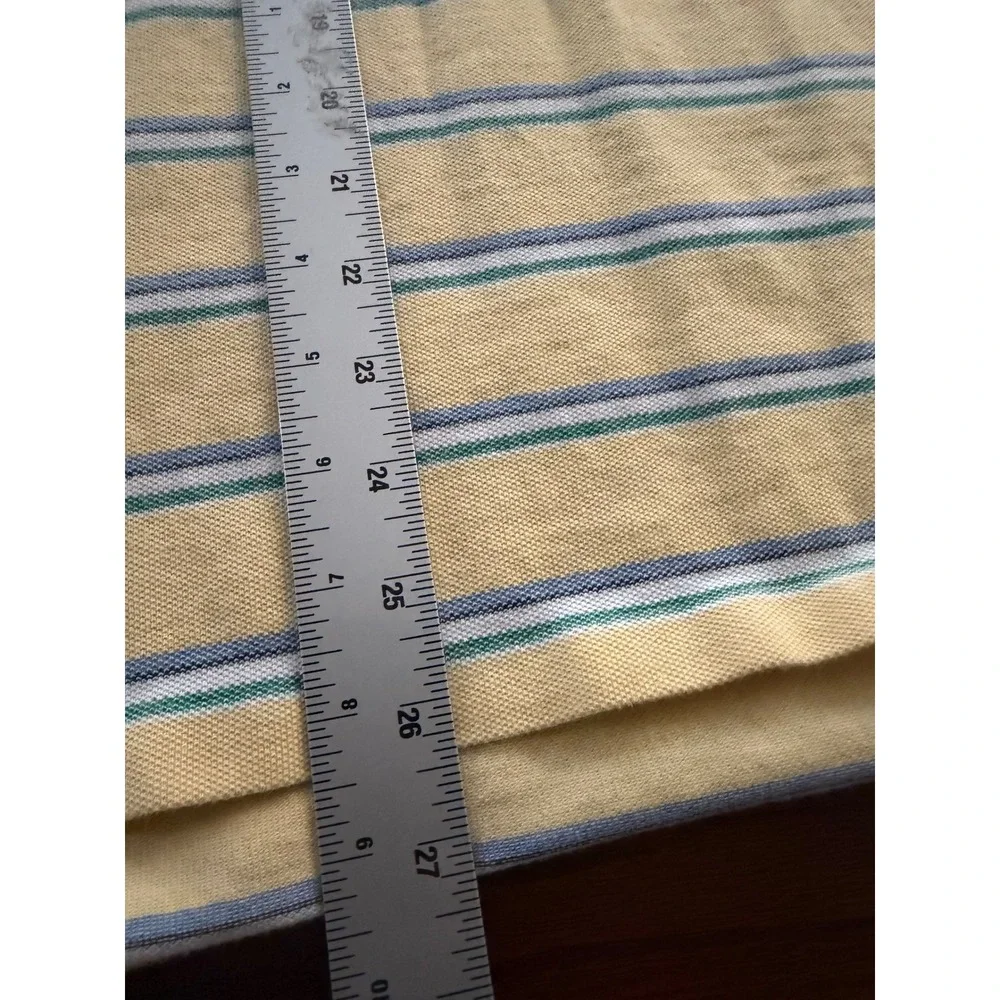 Polo Ralph Lauren Mens Custom Fit Striped Polo Shirt Yellow Blue Green Large
